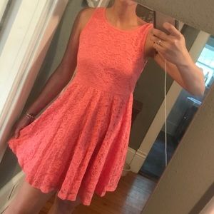 Lace Coral Minnie Dress